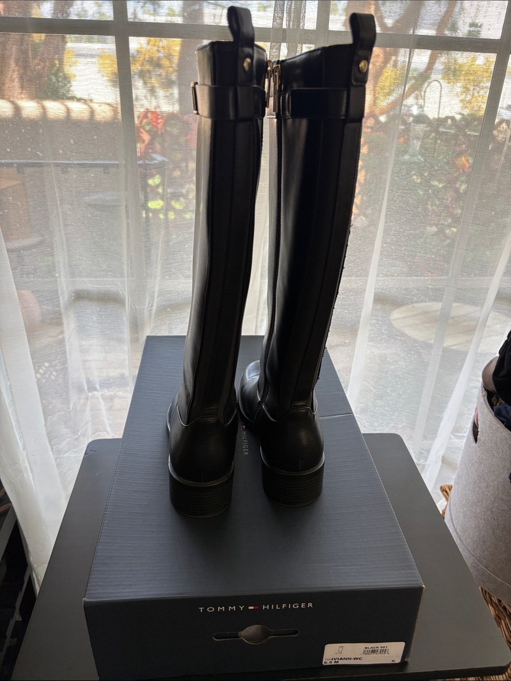 Tommy Hilfiger Black Over-the-Knee Riding Boots Wide Calf